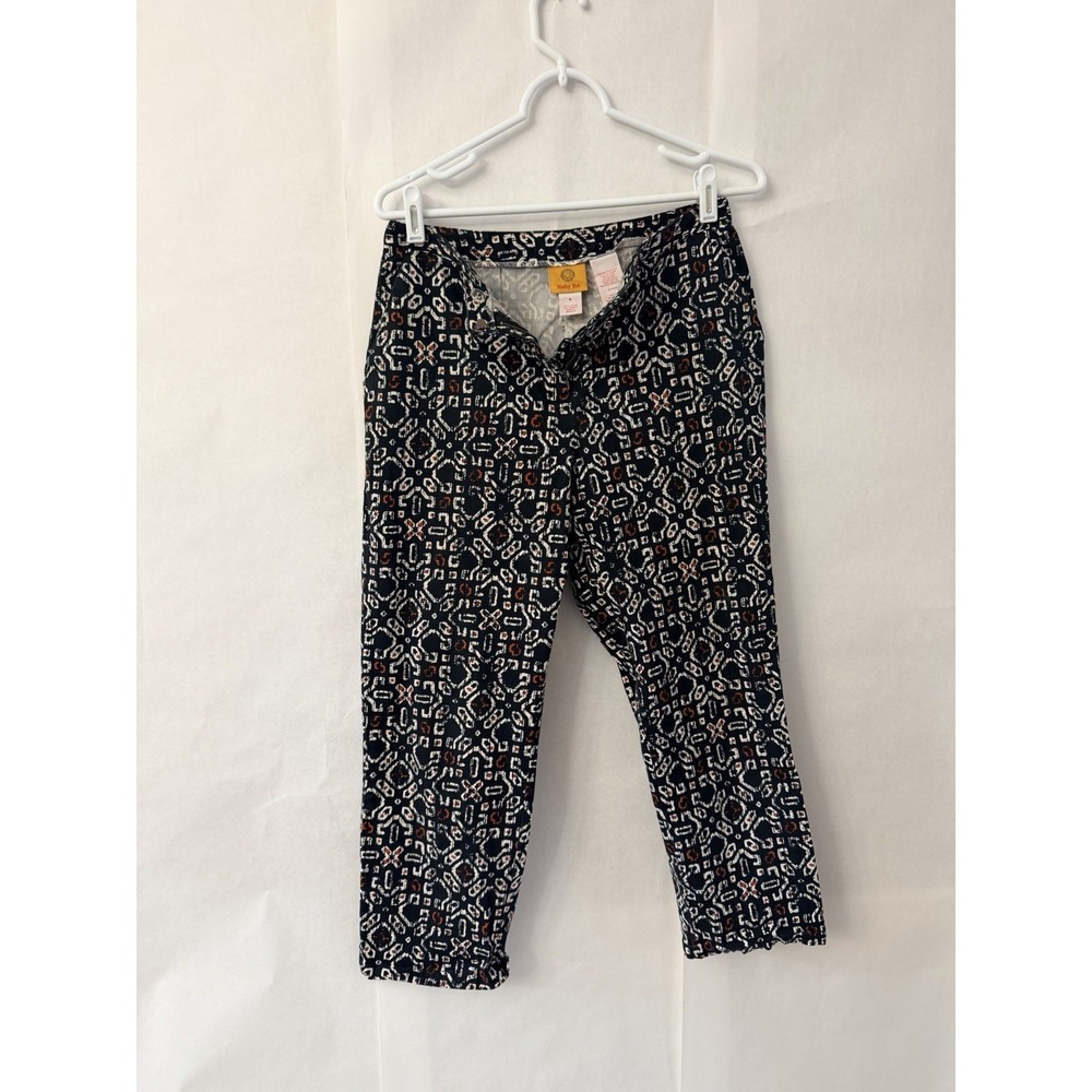 RUBY RD Ankle/Capri Pants Size 6 Geometric Print Black And White